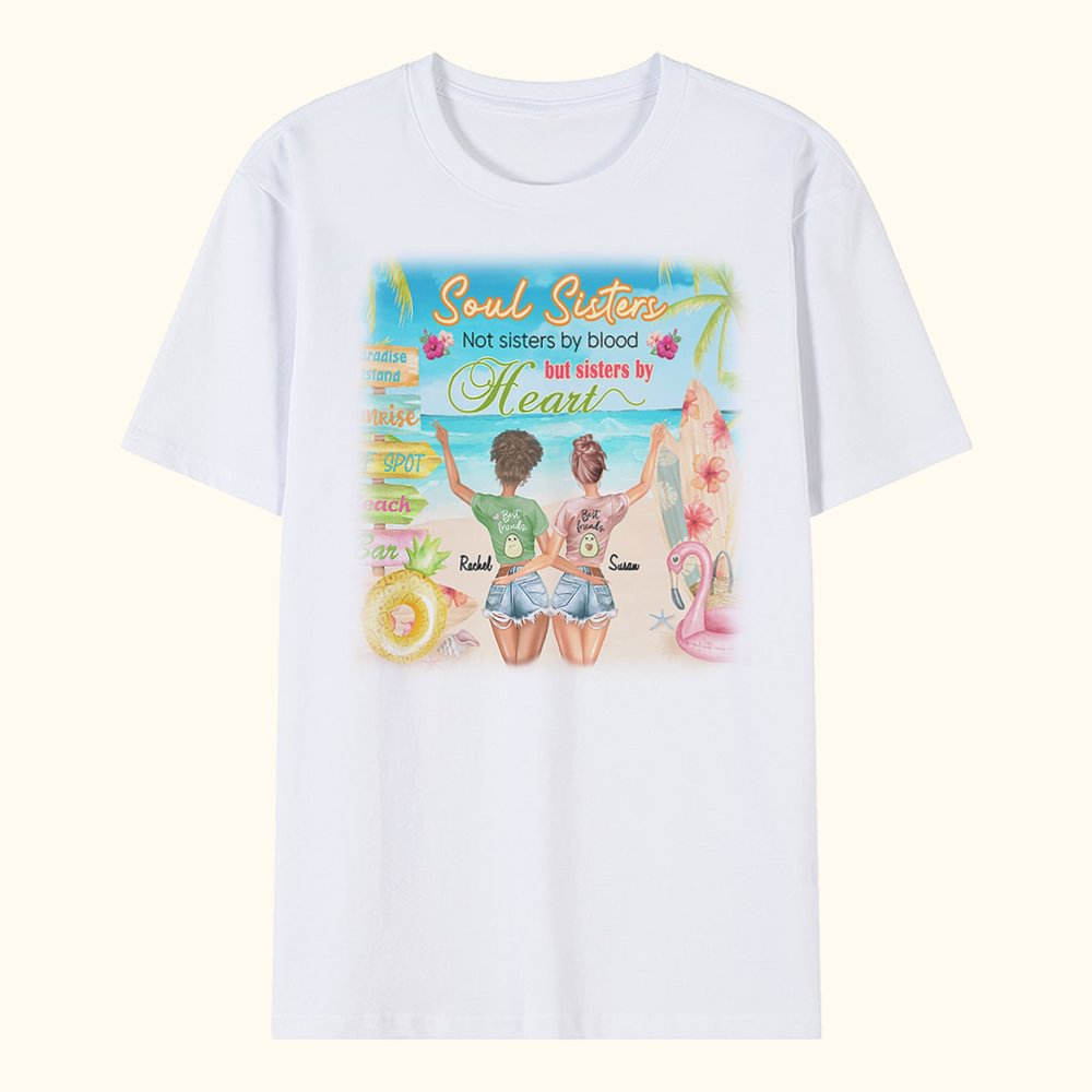 Personnalisé Soul Sisters Pas Sœurs de Sang Mais Sœurs de Coeur T-shirt Besties Gift
