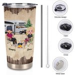 Coppia personalizzata Camping Apparently We Are Trouble 20oz Tumbler Regalo di compleanno Regalo di anniversario Regalo di San Valentino per la famigl