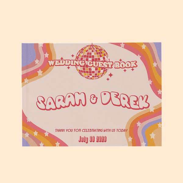 Livre d'or de mariage disco personnalisé Livre de dédicace pour photomaton Album de mariage Décoration de fête de mariage Souvenir de mariage