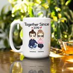 Personalizzato Insieme da molti anni Bianco e colore all'interno Tazza di ceramica per coppia Marito Moglie Fidanzata