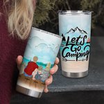 Personalizzato Go Camping Family Together Dogs Pets Kids 20oz Tumbler Vacation per bevande calde e fredde