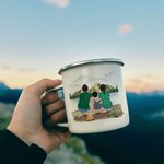 Personalizzato Camping Partners For Life 11 oz smalto Mug portatile leggero per la casa colazione bere regalo di compleanno regalo di San Valentino