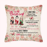 Personalized To My Bestie Love The One Who Needs You Till The End Throw Pillow Cover  Women Gifts Ideas Bedroom Decor