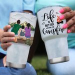 Personalized Life Is Better Around The Campfire Family with Pets Camping 30oz Tumbler Anniversary Gift Birthday Gift for Family Couple