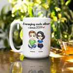 Personalised Annoying Each Other Since Years White and Colour Inside Ceramic Mug Birthday Gift for WIfe Couple