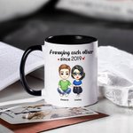 Personalised Annoying Each Other Since Years White and Colour Inside Ceramic Mug Birthday Gift for WIfe Couple