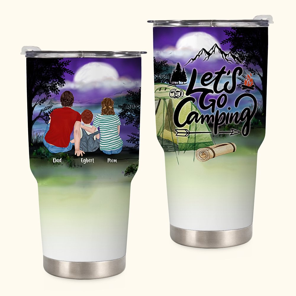 Personnalisé Let Us Go Camping Family Camping at Night 30oz Tumbler Anniversary Gift Birthday Gift for Family Couple