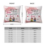 Personalized Side By Side Or Miles Apart Bestie Will Always Be Connected By Heart Throw Pillow Cover  Women Gifts Ideas for Living Room