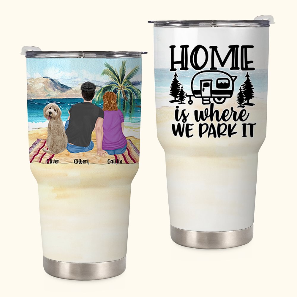 Cadeau d'anniversaire personnalisé pour la famille, la plage, le camping, la maison est là où nous la garons.