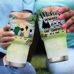 Personalisierte Familie und Haustiere Camping zusammen 30oz Becher für heiße und kalte Getränke Jahrestag Geschenk Geburtstagsgeschenk