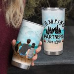Personalizzato Camping Citazioni Parteners Famiglia Cane Spiaggia Mare 20oz Tumbler Vacanza Uso Quotidiano