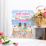 Plaque Acrylique Personnalisée Âmes Sœurs Pas Sœurs de Sang Mais Sœurs de Coeur Plaque Acrylique Meilleure Amie Cadeau Longue Distance