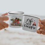 Personalized Life Is Better Around The Campfire Family 11oz Enamel Mug for Outdoor Hiking Backpacking Travel Camping