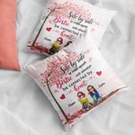 Personalized Side By Side Or Miles Apart Bestie Will Always Be Connected By Heart Throw Pillow Cover  Women Gifts Ideas for Living Room