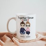 Personalizzato Insieme da molti anni Bianco e colore all'interno Tazza di ceramica per coppia Marito Moglie Fidanzata