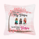 Personalized You Will Always Be My Person Besties Under The Love Tree Throw Pillow Cover  Betie Gift Bedroom Decor