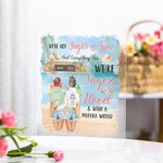 Placa acrílica personalizada We're Not Sugar and Spice and Everything Nice para mujer Amiga Trabajo Bestie BFF Soul Sister
