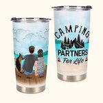 Personalizzato Camping Citazioni Parteners Famiglia Cane Spiaggia Mare 20oz Tumbler Vacanza Uso Quotidiano