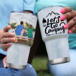 Gepersonaliseerde Let Us Go Camping Family Camping Together 30oz Tumbler Gift voor Verjaardag