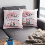 Personalized Side By Side Or Miles Apart Bestie Will Always Be Connected By Heart Throw Pillow Cover  Women Gifts Ideas for Living Room