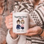 Personalizzato Insieme da molti anni Bianco e colore all'interno Tazza di ceramica per coppia Marito Moglie Fidanzata