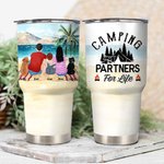 Personalized Family Beach Camping Camping Partners For Life 30oz Tumbler Anniversary Gift Birthday Gift for Family Couple
