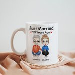 Henkilökohtainen juuri naimisissa monta vuotta sitten Valkoinen ja väri sisällä keraaminen muki Ystävänpäivä Syntymäpäivä pari lahja