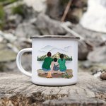 Personalizzato Camping Partners For Life 11 oz smalto Mug portatile leggero per la casa colazione bere regalo di compleanno regalo di San Valentino