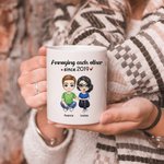 Personalised Annoying Each Other Since Years White and Colour Inside Ceramic Mug Birthday Gift for WIfe Couple