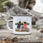 Tazza smaltata personalizzata Let's Sleep Under The Stars Camping Family per il campeggio, il picnic, l'ufficio, l'uso domestico, il regalo di complea