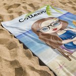 Ragazza personalizzata sulla spiaggia Asciugatura rapida ad alto assorbimento Asciugamano da spiaggia Accessori per le vacanze Compleanno Regalo di am