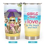 Personalisierte Ich liebe dich zum Strand und zurück 20oz Tumbler Freundschaft Geschenk für heiße und kalte Getränke