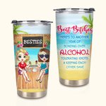 Personalised Best Bitches Tolerating Idiots And Keeping Each Other Sane 20oz Tumbler Best Friend Gift for Hot and Cold Drinks