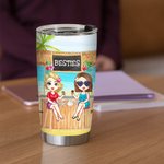 Personalised Best Bitches Tolerating Idiots And Keeping Each Other Sane 20oz Tumbler Best Friend Gift for Hot and Cold Drinks
