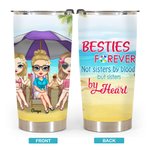 Personalizzato Not Sisters by Blood But Sisters by Heart 20oz Tumbler Regalo di amicizia per bevande calde e fredde