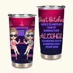 Personalised Best Bitches Tolerating Idiots And Keeping Each Other Sane 20oz Tumbler Besties Recordative Gift for Hot and Cold Drinks