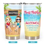 Personalised Best Bitches Tolerating Idiots And Keeping Each Other Sane 20oz Tumbler Best Friend Gift for Hot and Cold Drinks