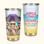 Personalisierte Ich liebe dich zum Strand und zurück 20oz Tumbler Freundschaft Geschenk für heiße und kalte Getränke