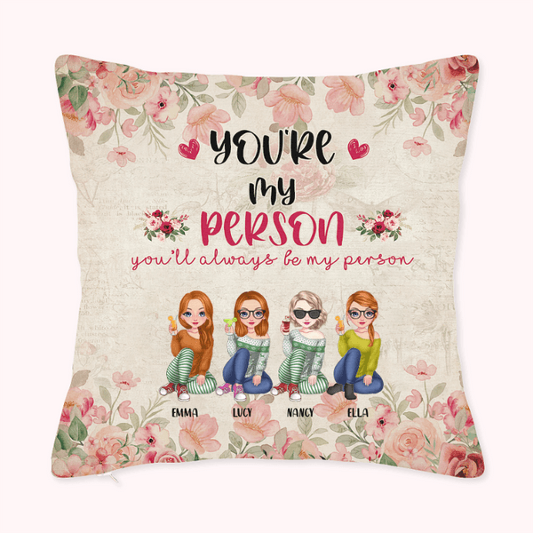 Personalizado You'll Always Be My Person Best Friend Forever Funda de Almohada Regalo para Mejor Amigo para Sala de Estar