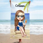Ragazza personalizzata sulla spiaggia Asciugatura rapida ad alto assorbimento Asciugamano da spiaggia Accessori per le vacanze Compleanno Regalo di am