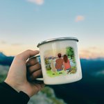 Personalisierte Let's Sleep unter den Sternen Camping weiß Emaille Becher für Haus Frühstück Trinken Geburtstag Geschenk