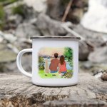 Personalisierte Let's Sleep unter den Sternen Camping weiß Emaille Becher für Haus Frühstück Trinken Geburtstag Geschenk