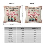 Personalized Better LIfe WIth My Bestie Garden Leisure Time Throw Pillow Cover Bestie Gift Bedroom Decor