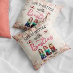 Personalized Better LIfe WIth My Bestie Garden Leisure Time Throw Pillow Cover Bestie Gift Bedroom Decor