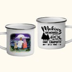 Tasse en émail personnalisée Making Memories One Campsite At A Time Family Camping pour la randonnée en plein air Backpacking Travel Valentine's Day G