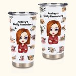 Personalisierte tägliche Erinnerungen Worte 20oz Tumbler Geburtstag Geschenk zurück zu Schule Geschenk für heiße und kalte Getränke