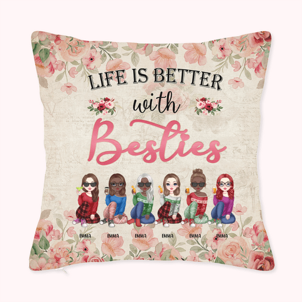 Personalizado Mejor Vida Con Mi Bestie Jardín Tiempo Libre Almohada Funda Bestie Regalo Decoración Dormitorio