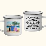Gepersonaliseerde Adventure Is Out There Let's Find It Familie Emaille Mok 11oz Easy Clean Portable Kerstcadeau Thanksgiving Gift Verjaardagscadeau