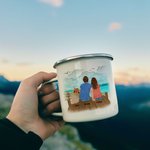 Personalisierte Camping Partner für das Leben Familie Camping Paar mit Haustier Hund 11oz Emaille Becher Weihnachtsgeschenk Thanksgiving Geschenk Gebu