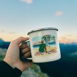 Taza esmaltada personalizada Camping Partners For Life Beach Camping Family Regalo de aniversario duradero Regalo de San Valentín